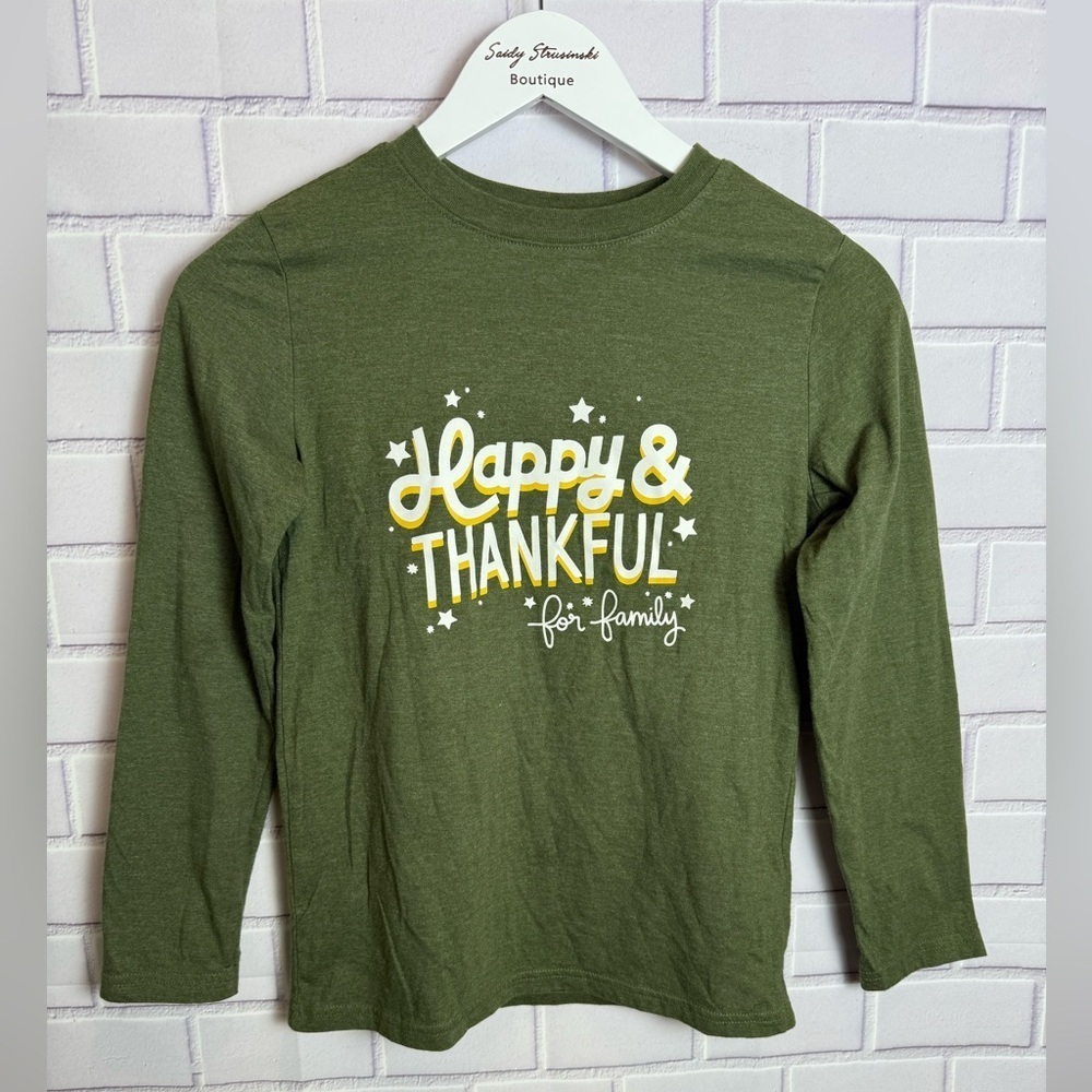 Cat & Jack Green 'Happy & Thankful' Long Sleeve Tee
Thanksgiving/size M